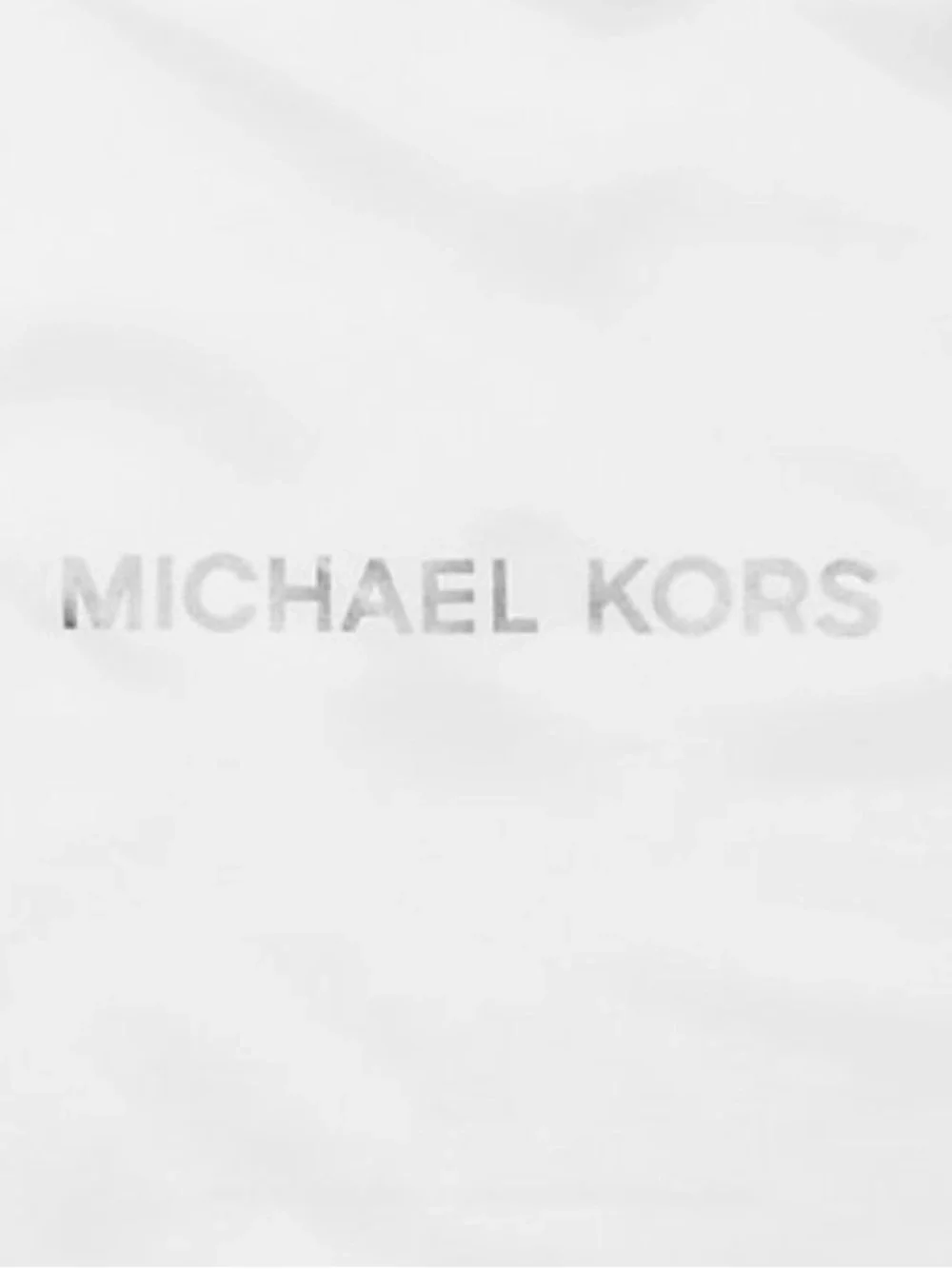 Michael Kors White Woven Silver MK Logo Small Drawstring Dustbag